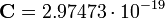 \mathbf{C}= 2.97473\cdot10^{-19}